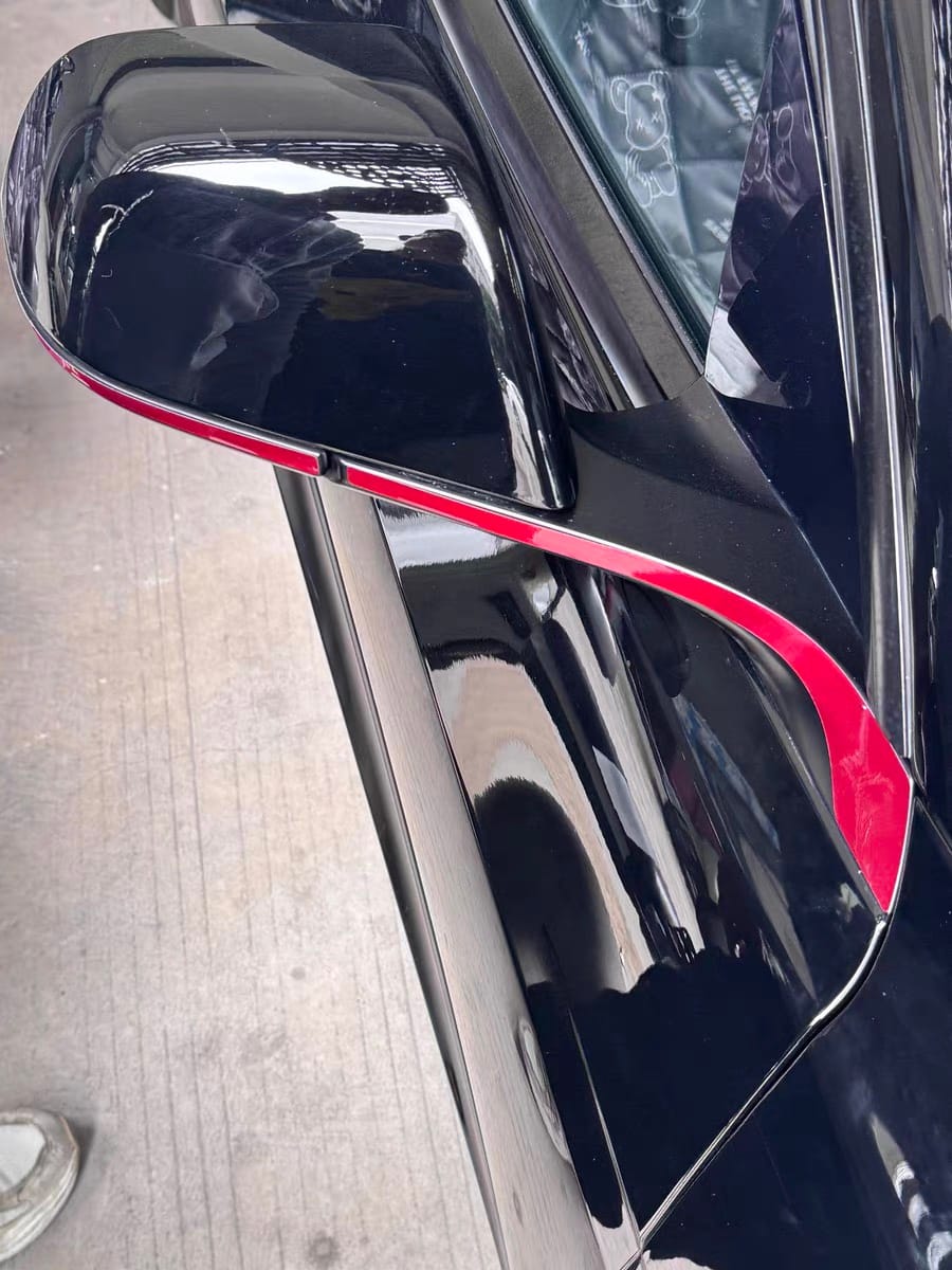 Customer photo review of EVAAM® Side Mirror Decorative Strip For Tesla Model 3/Y