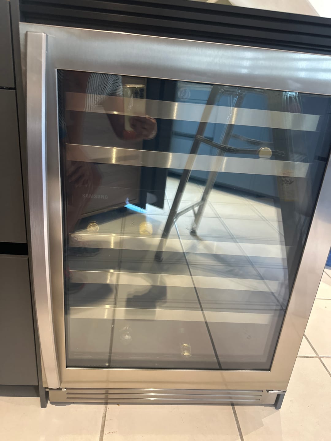 Customer photo review of SAMSUNG RW51TS338SR/AA 51-Bottle Capacity Wine Cooler in Stainless Steel