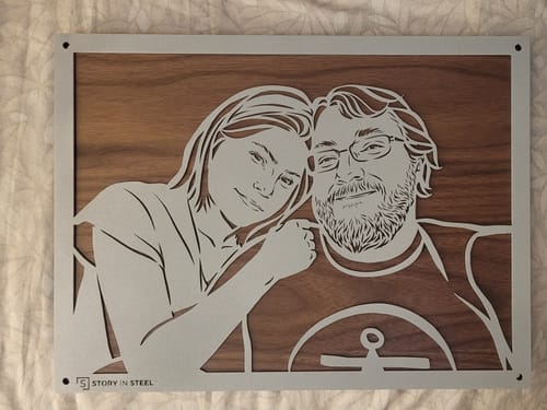 Customer photo review of Wedding Anniversary Metal Portrait