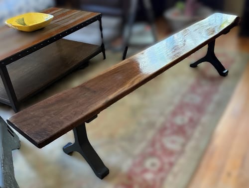 Customer photo review of Bench Legs 101 Wishbone 16H inch Mid-Century Modern Style