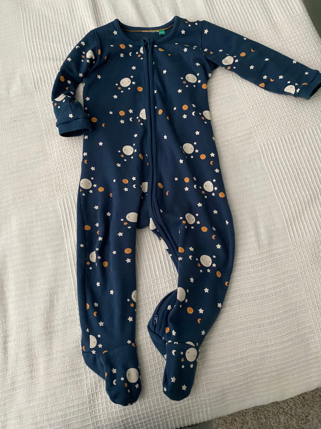 Customer photo review of Over The Moon Zip Organic Babygrow
