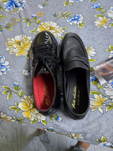 Customer photo review of Black Milled Penny Loafers - Ultra-Flex