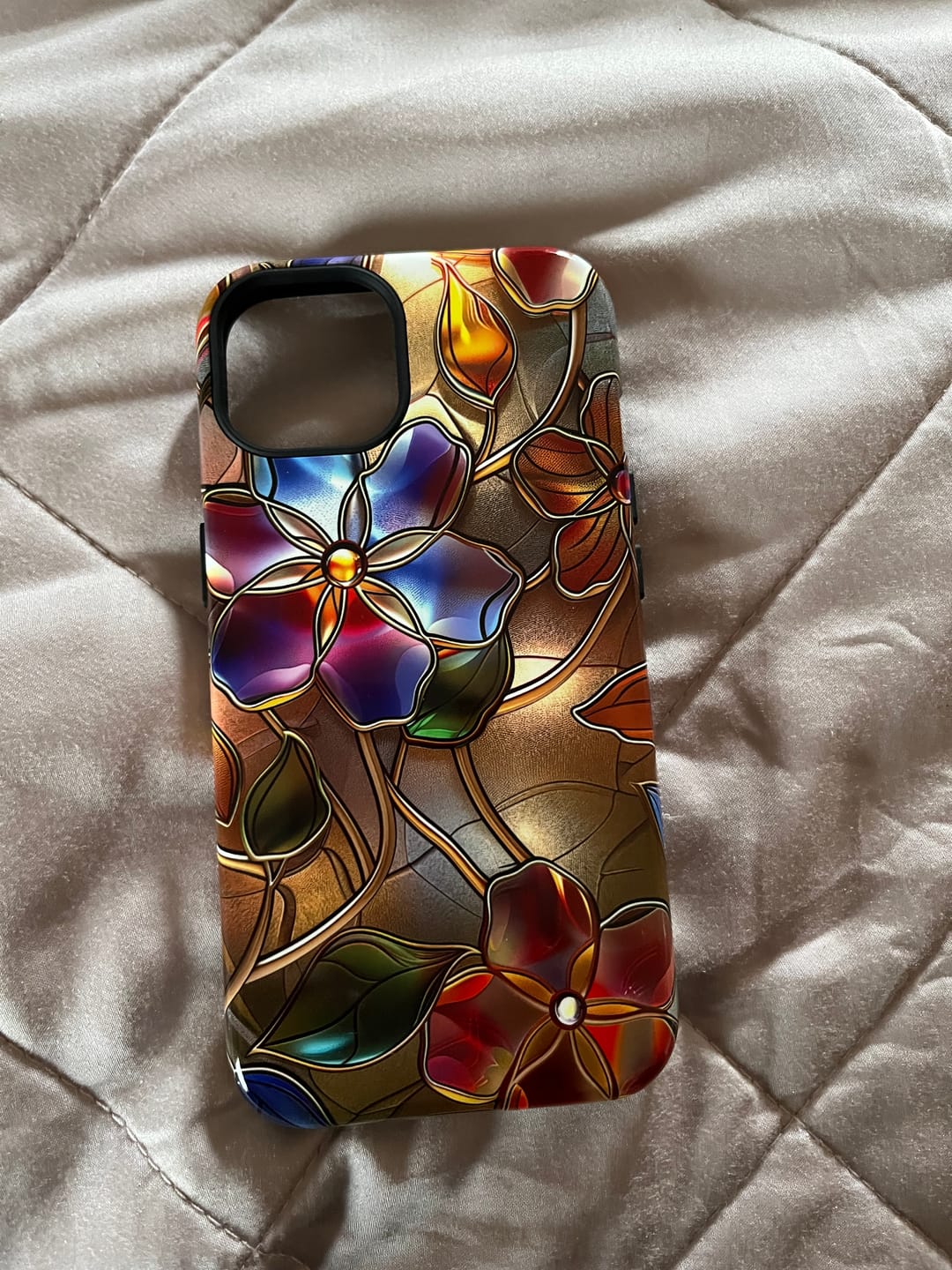 Customer photo review of Wild Flowers Stained Glass Design iPhone Case