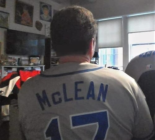 Customer photo review of Custom Powder Blue Navy-Black Gradient Fashion Authentic Baseball Jersey