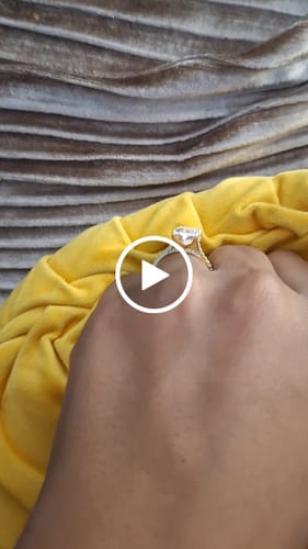 Customer video review of Louily Luxurious Yellow Gold 8.0Ct Oval Cut Engagement Ring In Sterling Silver