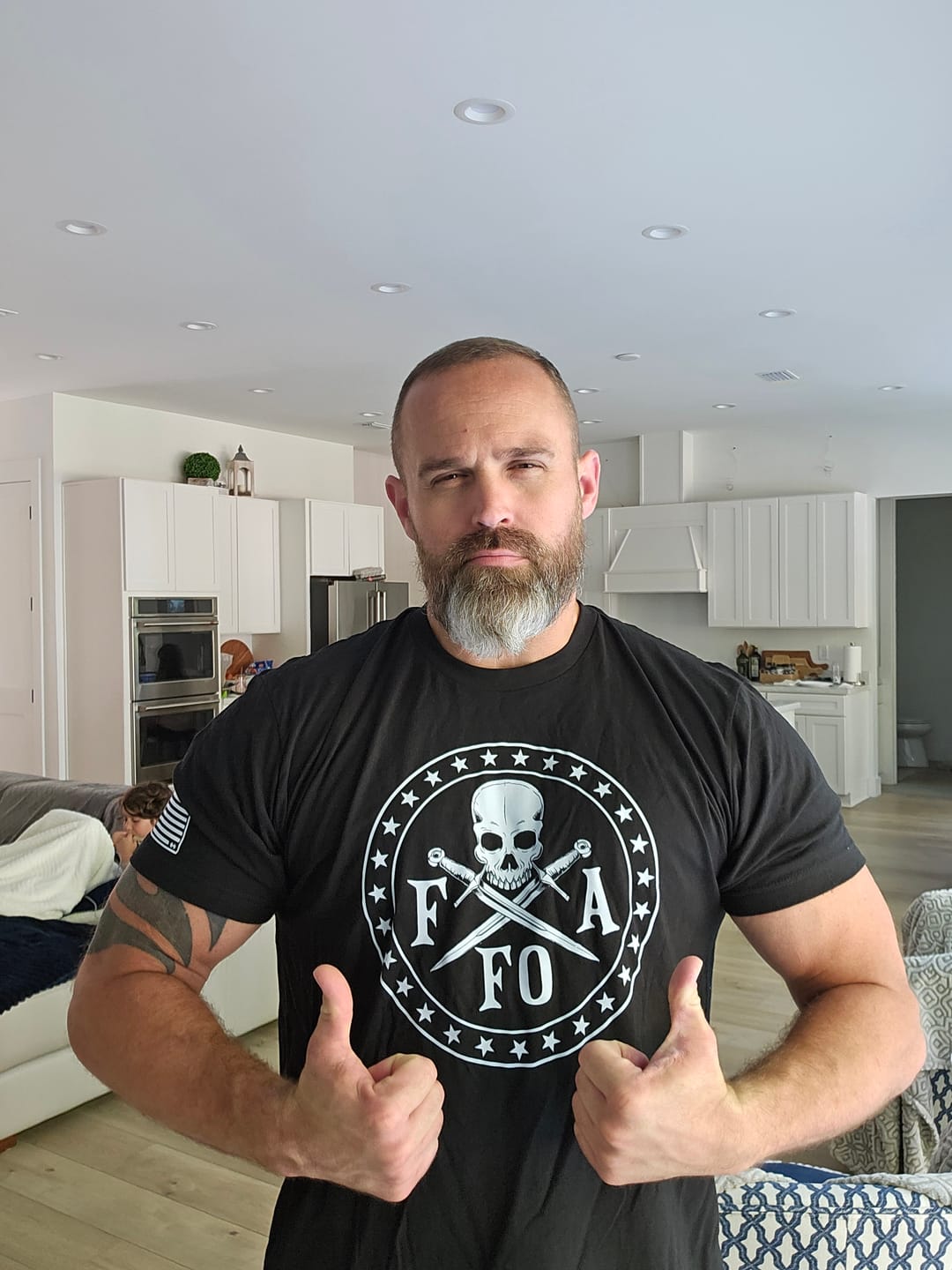 Customer photo review of FAFO Skull & Dagger T-Shirt