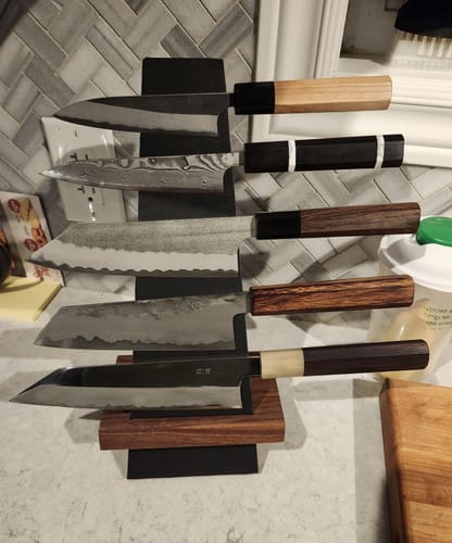 Customer photo review of Black Leather Tilt Stand