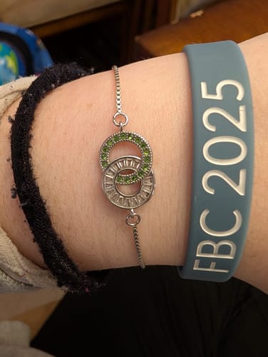 Customer photo review of Mother & Daughter Linking Birthstone Bracelet