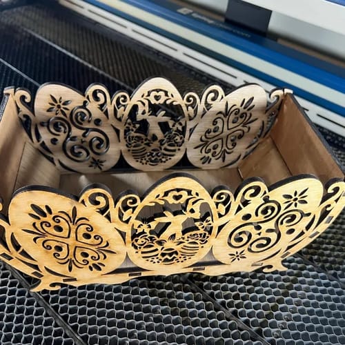 Customer photo review of Decorative Easter egg basket laser cut svg file