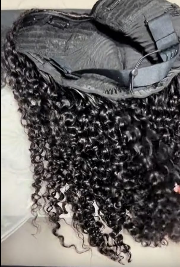 Customer photo review of Wavymy Upgrade Kinky Curly No Leave Out V Part Wig Human Hair Wear Go Glueless V Part Wig For Women 180% Density