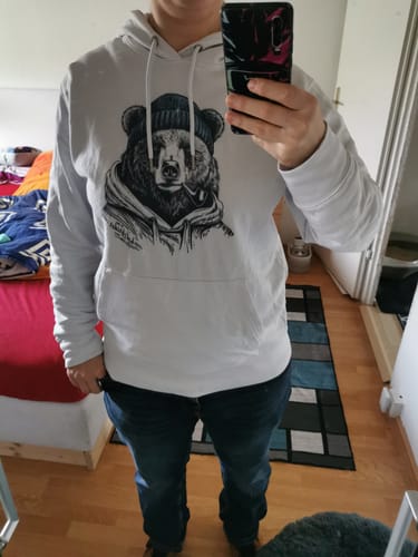 Customer photo review of Bär mit Pfeife - Bio Unisex Hoodie (PREMIUM)