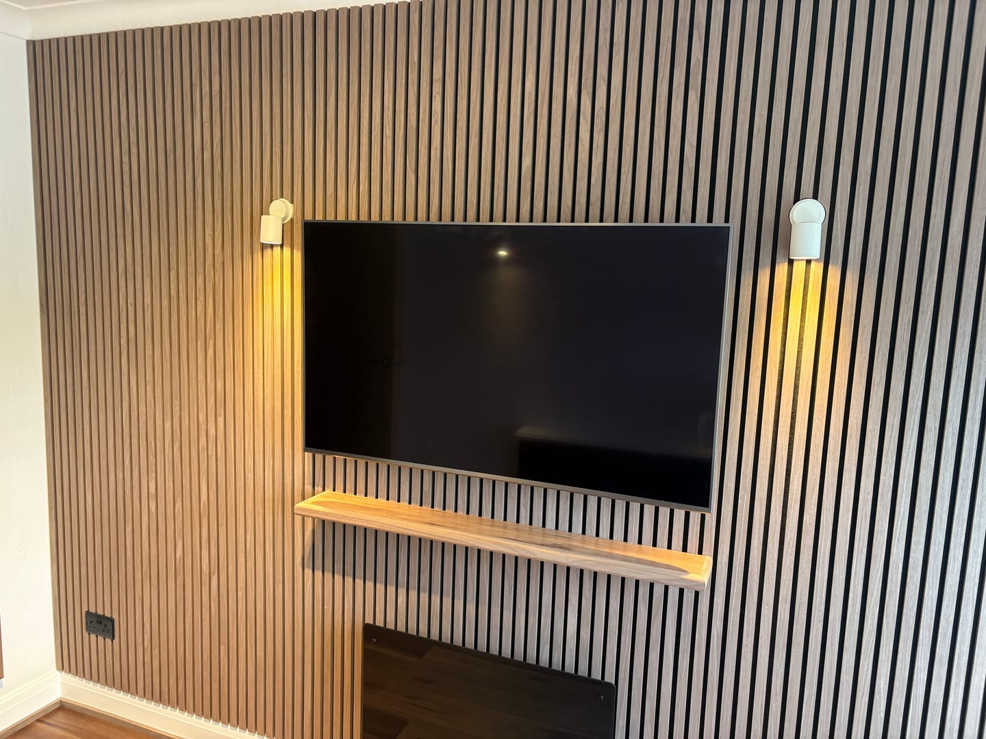 Customer photo review of Wooden Wall Panel | Walnut | Premium 3-sided Wood Veneer