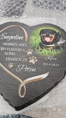 Customer photo review of Engelen hebben poten - Gepersonaliseerde leisteen hart