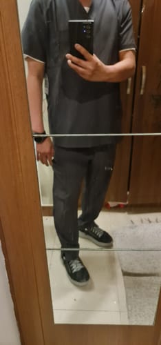 Customer photo review of Men's Modern V-neck Addition Scrub Set A6010-A6106