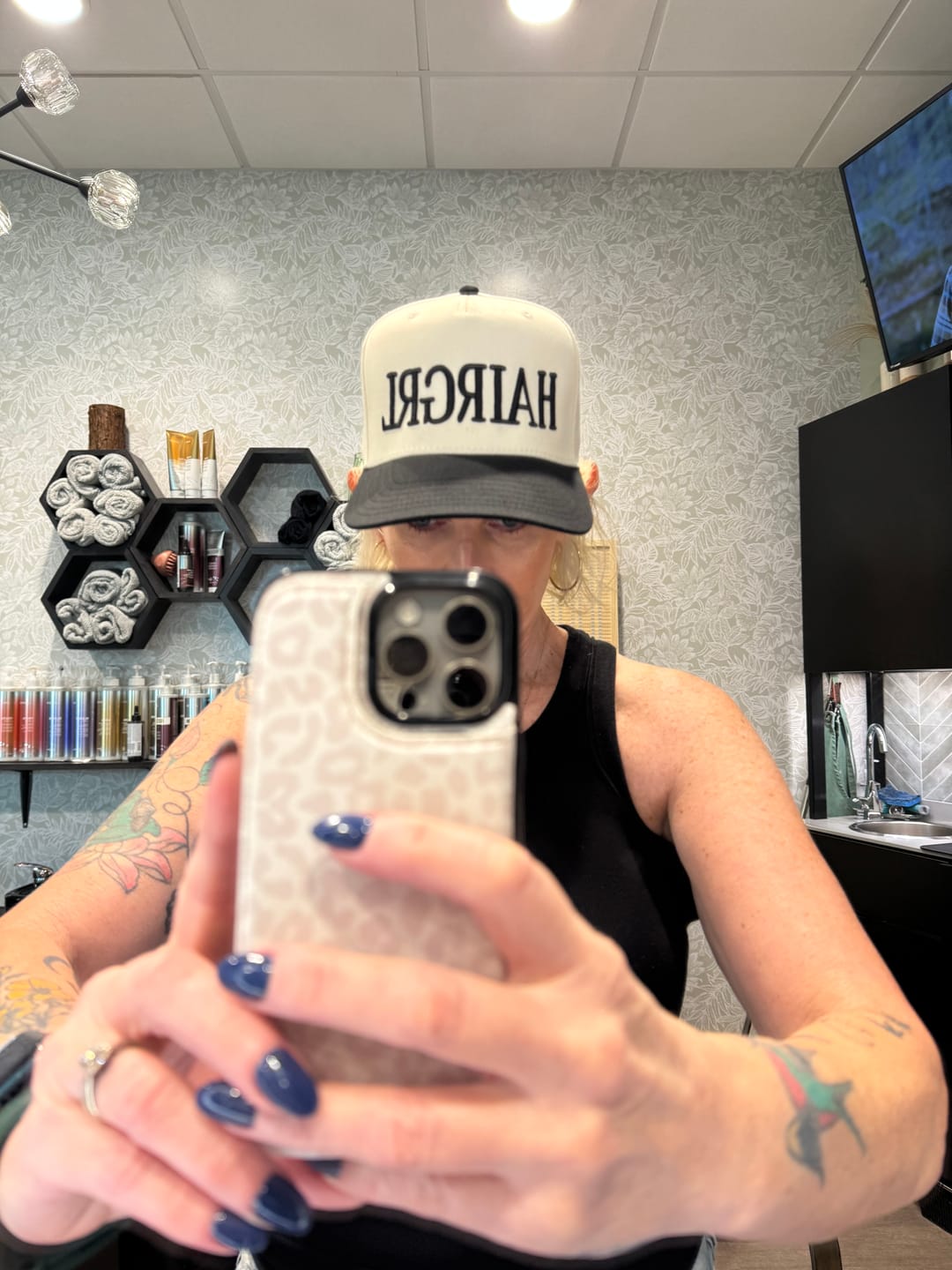 Customer photo review of I do all the pretty girls hair - Trucker Hat