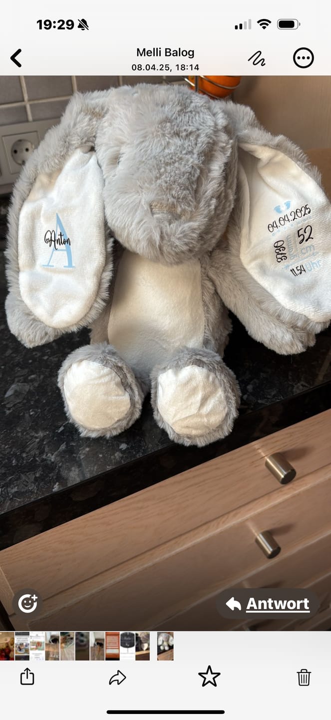 Customer photo review of Zur Geburt - Kinder-Stoffhase
