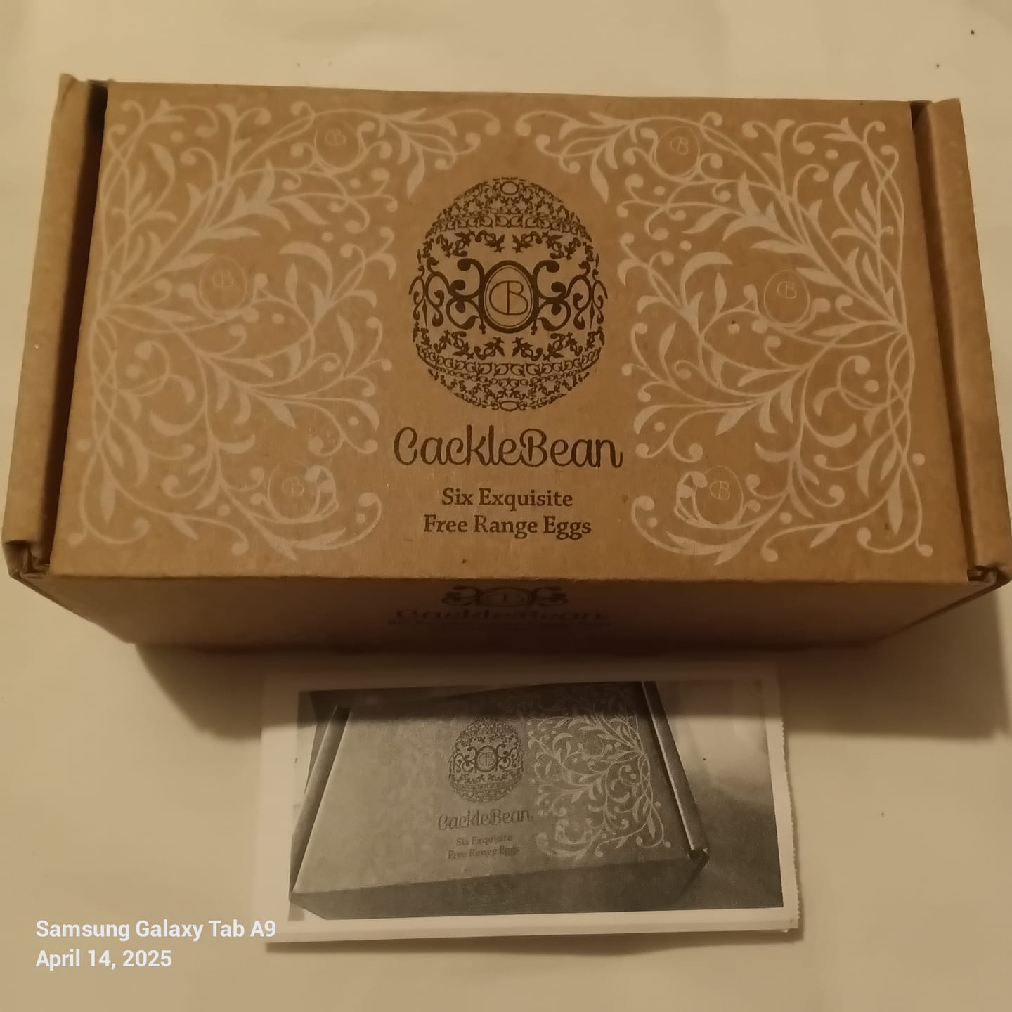 Customer photo review of thermal sticker paper - blue on white