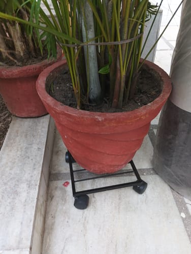 Customer photo review of United Crafts Rozy Wheel Pot Stands for Planters