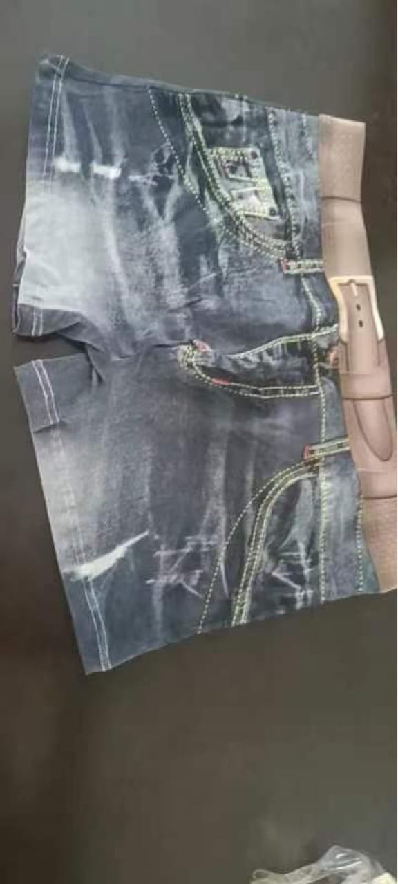Customer photo review of 2 Pack Men's Denim Printed Cotton Boxer Briefs