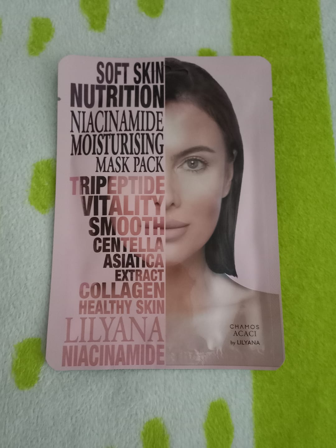Customer photo review of Ниацинамид Ампула Маска за Хидратация и Сияние Chamos by Lilyana