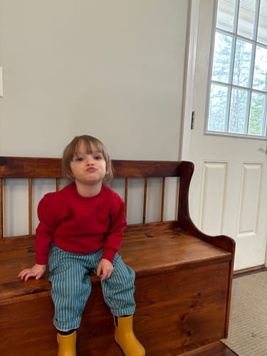 Customer photo review of Horizon Blue Striped Pocket Trousers