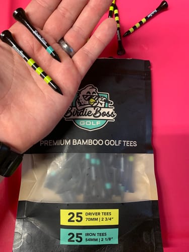 Customer photo review of Birdieboss Tees 50pk