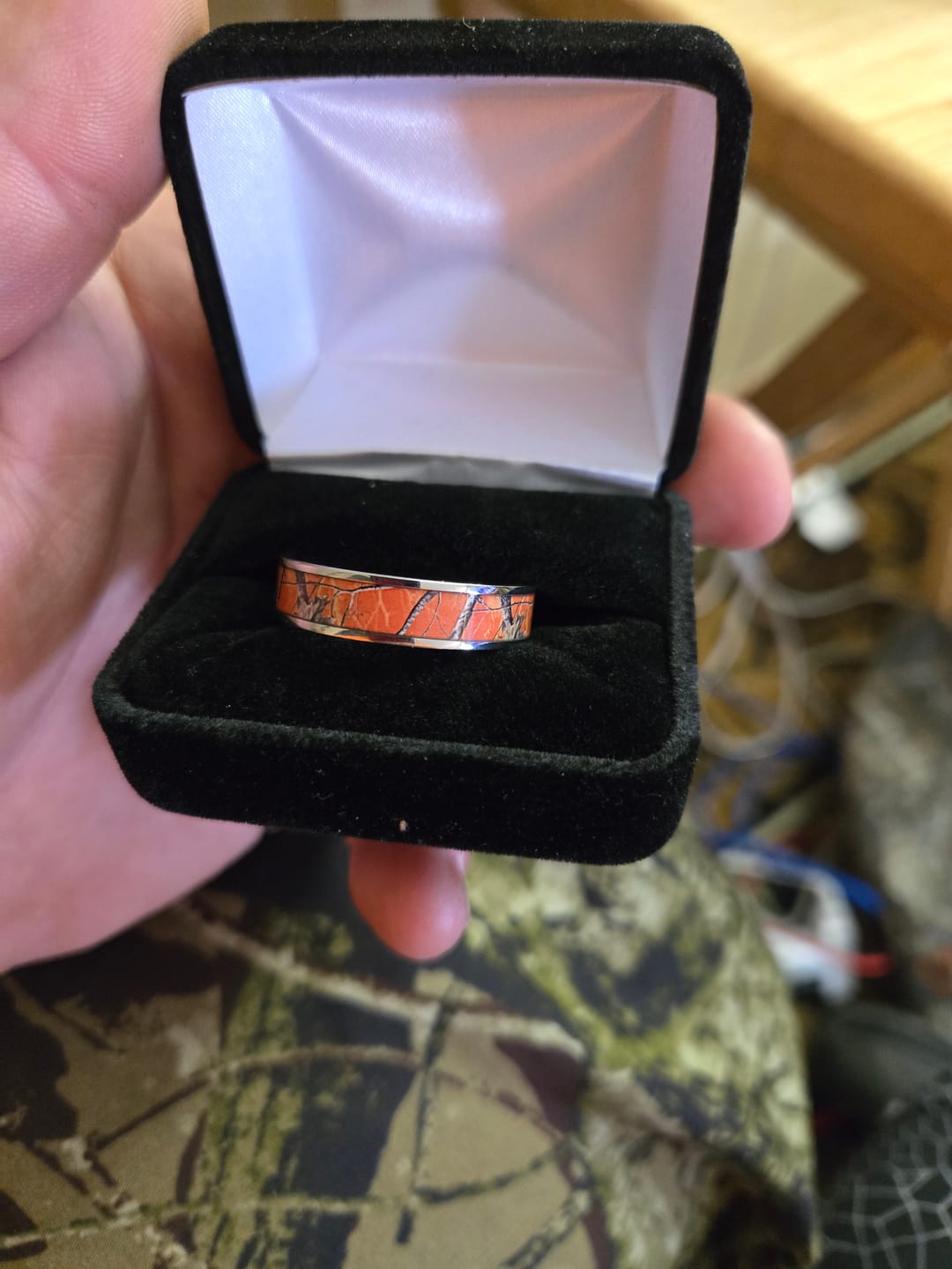 Customer photo review of Realtree Orange Camo Ring - 7mm