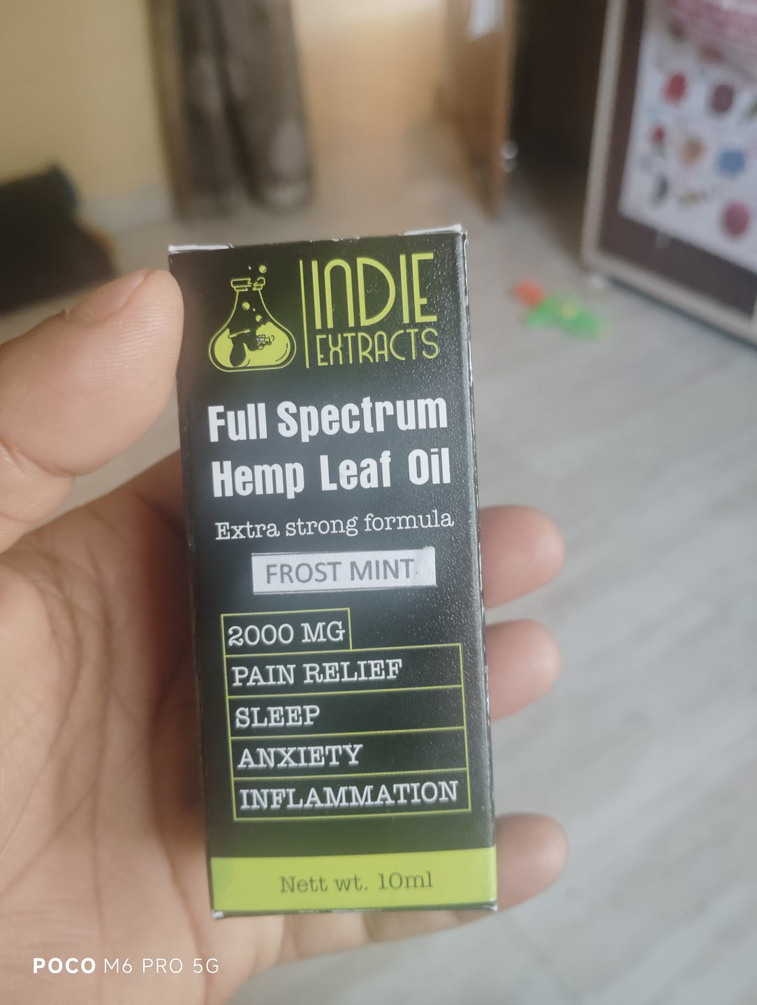 Customer photo review of Indie Extracts- Full Spectrum Hemp Leaf Oil | 2000MG
