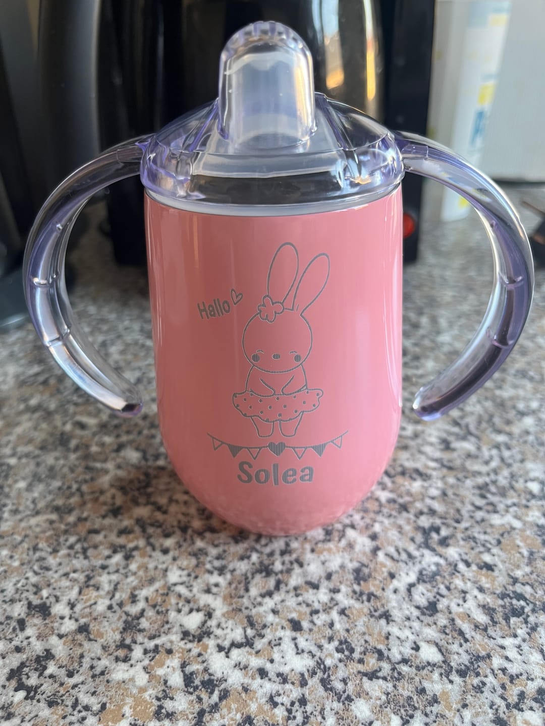 Customer photo review of Tierisch Durstig - Baby-Becher (rosa)