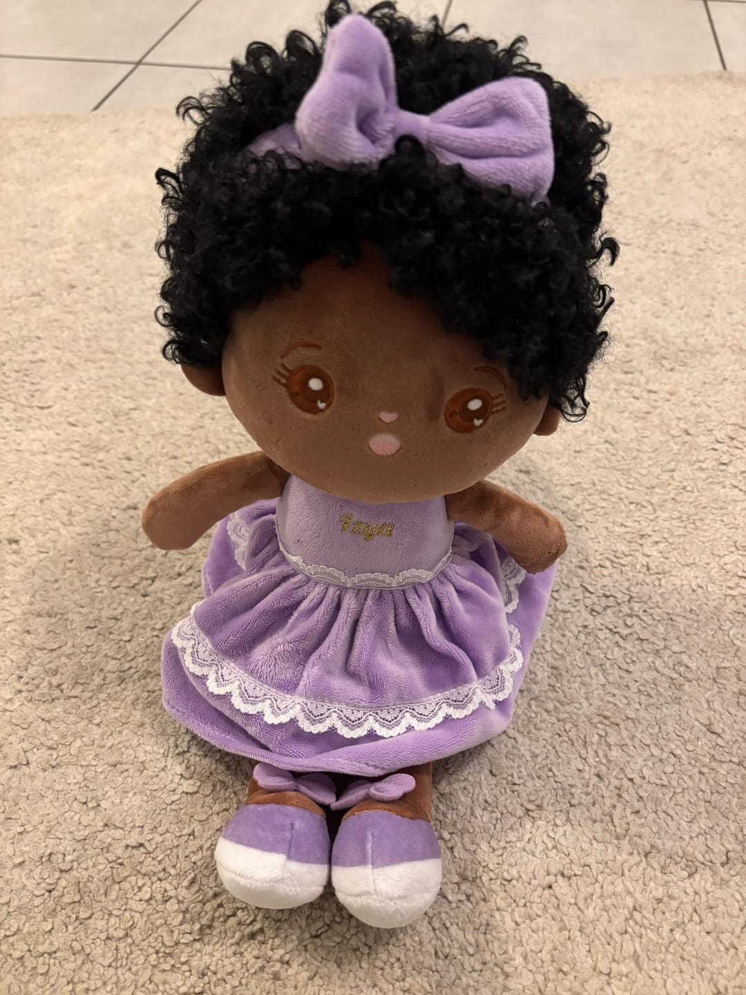 Customer photo review of Poupée en Peluche Peau Foncée Personnalisée(Achetez-en 2 et Obtenez 15 % de Réduction)