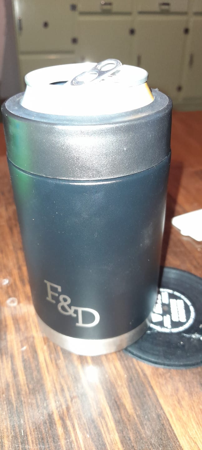 Customer photo review of Fare & Dinkum Navy Insulated Stubby Cooler