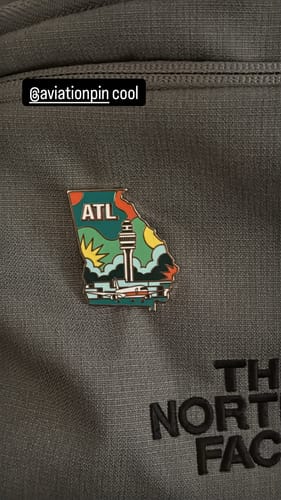 Customer photo review of Airport Enamel Pin | ATL - Georgia