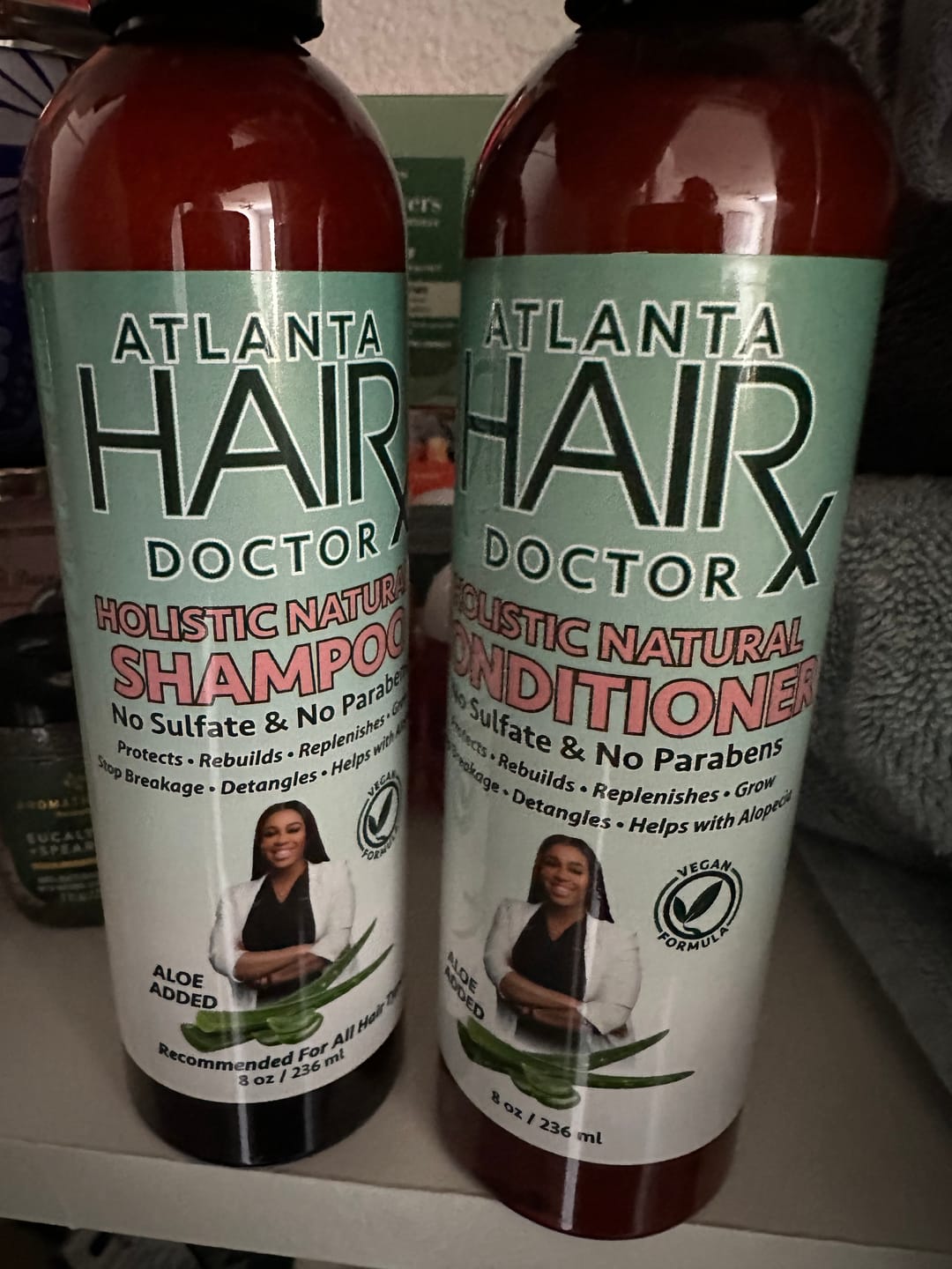 Customer photo review of NATURAL SHAMPOO & CONDITIONER - 8 fl oz