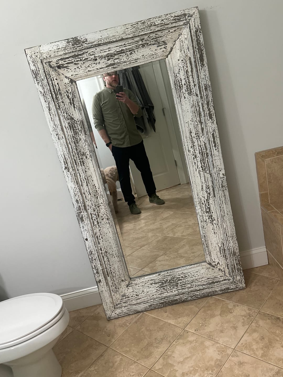 Customer photo review of Long-Sleeve Casual Button-Down: Ranger Green