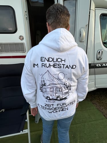 Customer photo review of Altersgerechtes Wohnen 504 Rückendruck | Premium Zipper Hoodie Unisex