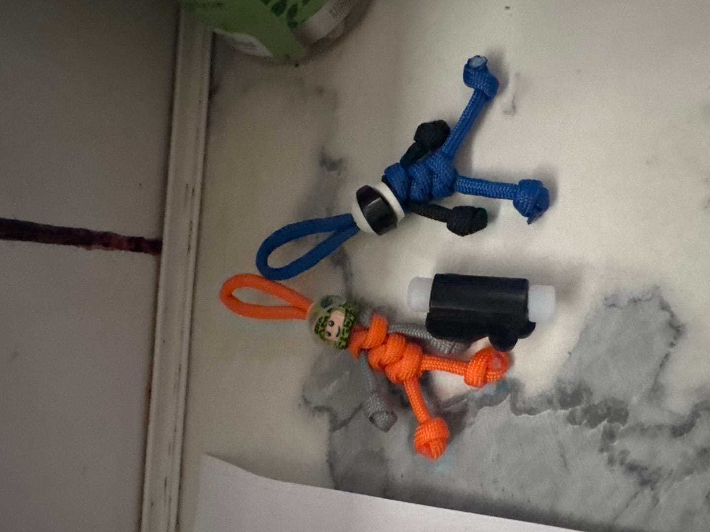 Customer photo review of Blue Biker Buddy Paracord Keychain