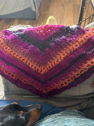 Customer photo review of Spring Sunset Special Edition Knitting/ Crochet Shawl Box