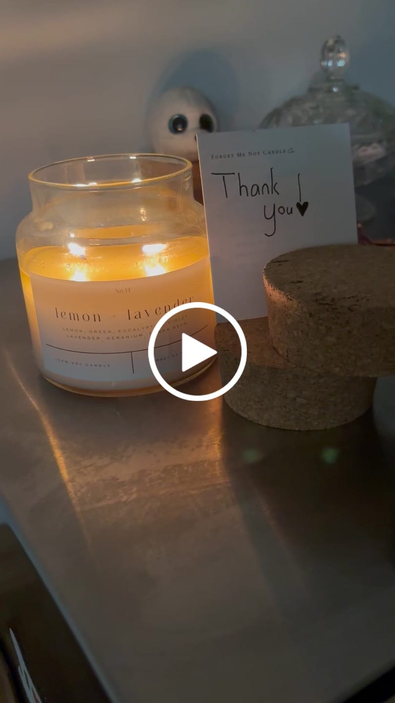 Customer video review of Lemon + Lavender 22 oz Glass Candle