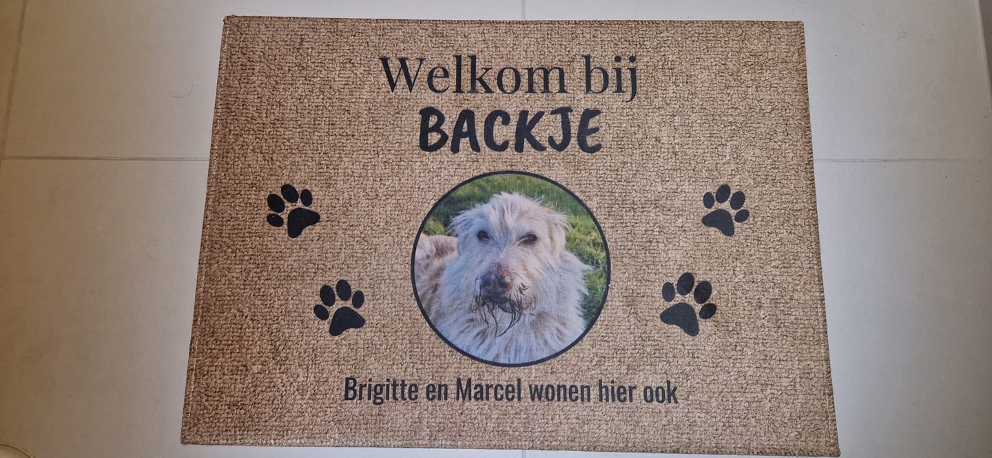 Customer photo review of Eigen foto - Gepersonaliseerde huisdier deurmat