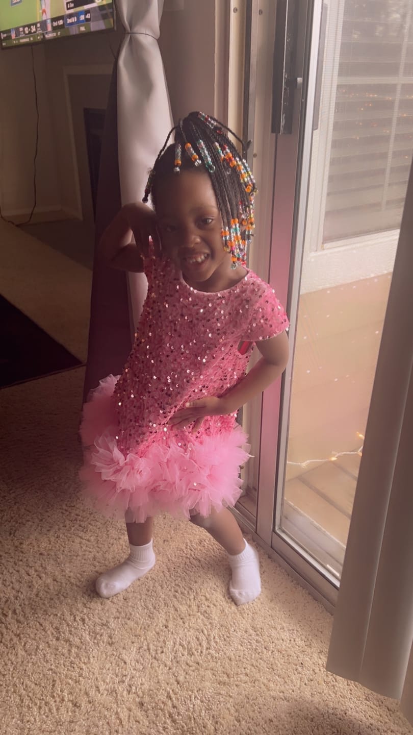 Customer photo review of Pink Glam Dress