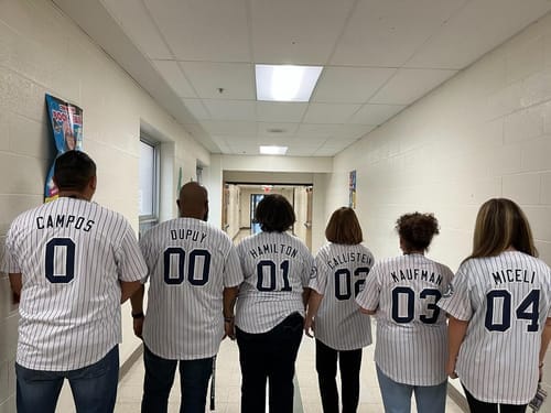 Customer photo review of Custom Cream Light Blue-Light Gray Stripe Fashion Design Full Button Authentic Baseball Jersey