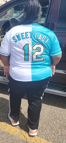 Customer photo review of Custom Full Button Baseball Jersey Personalized Team Uniform Sports Split Shirts