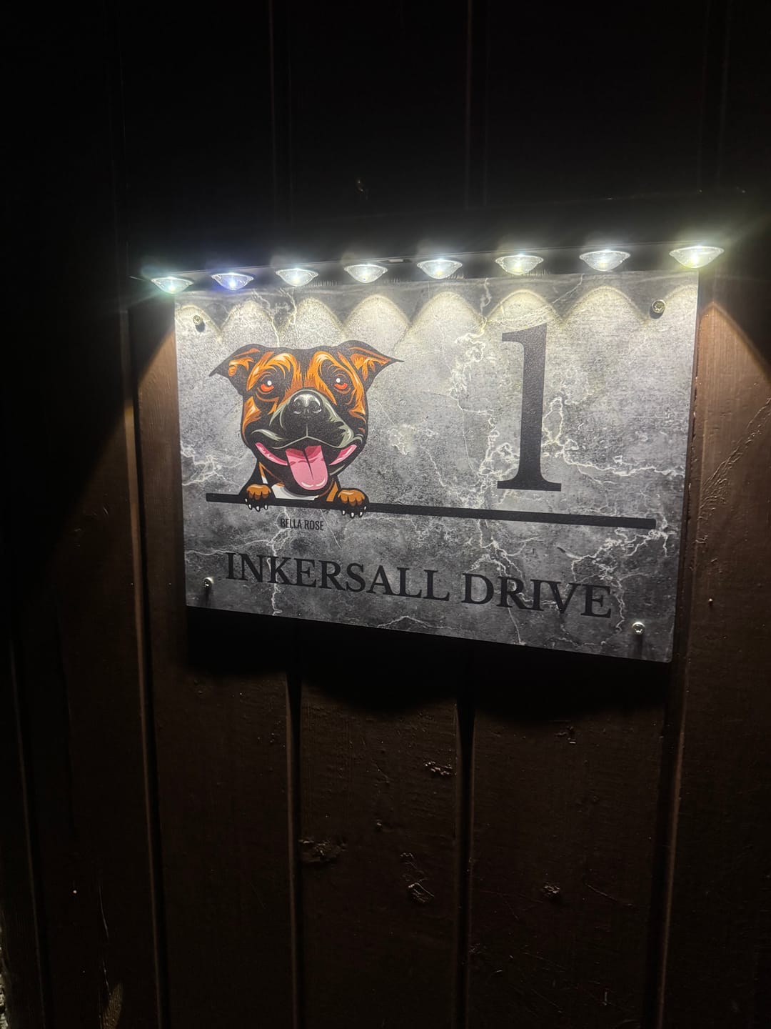 Customer photo review of House number marble look - Personalised Door Sign