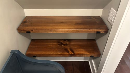 Customer photo review of Rustic Shelves with Brackets