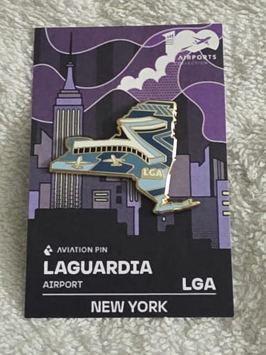 Customer photo review of Airport Enamel Pin | LGA - New York