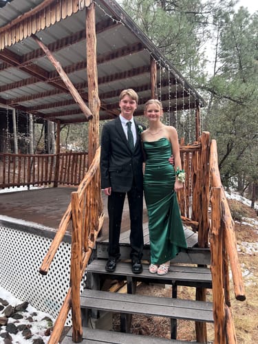 Customer photo review of Barry Wang Dark Green TIe Black Paisley Silk Tie Hanky Cufflinks Set