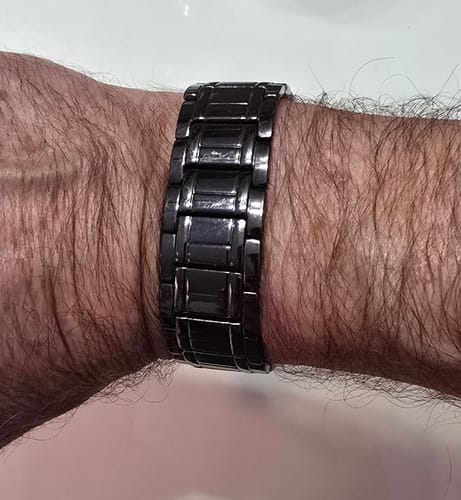 Customer photo review of Paladin M109A7 Howitzer Titanium Copper Magnetic Bracelet: Helps Pair Veterans With A Service Dog Or Shelter Dog