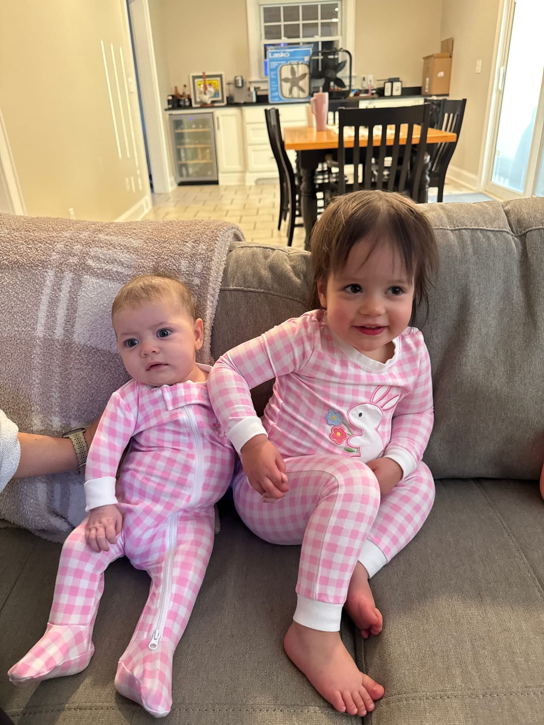 Customer photo review of Bunny Garden Pink Check Pajamas