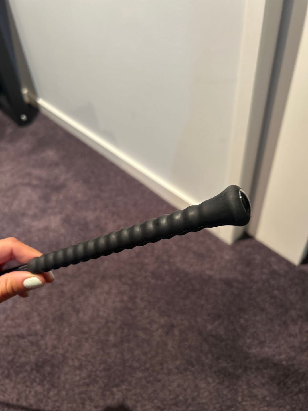 Customer photo review of Fleck Dressage Whip with Rubber Handle