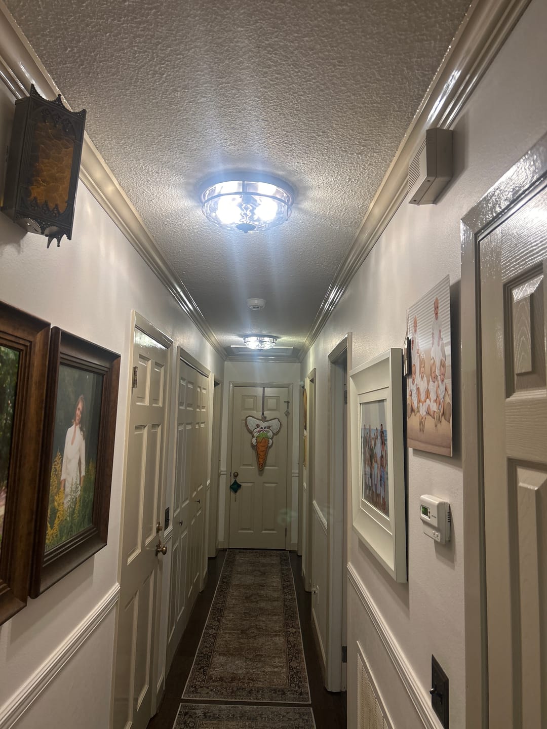 Customer photo review of 2-Light Water Glass Round Flush Mount Ceiling Light
